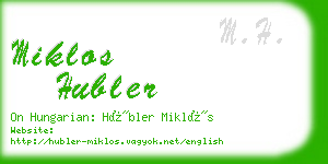 miklos hubler business card